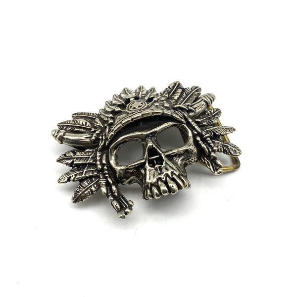 Indian Chief Skull Buckles Solid Brass Belt Buckle 38mm