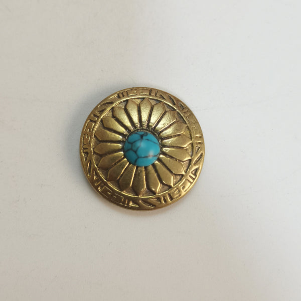 Baroque Style Turquoise Concho Rivets Screw Back Button For Leather Good Embellishment