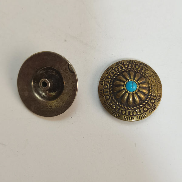 Baroque Style Turquoise Concho Rivets For Leather Goods Embellishment