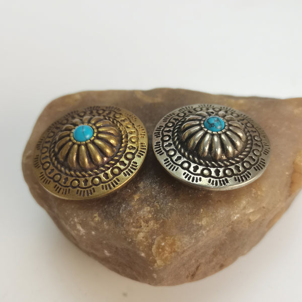 Baroque Style Turquoise Concho Rivets For Leather Goods Embellishment