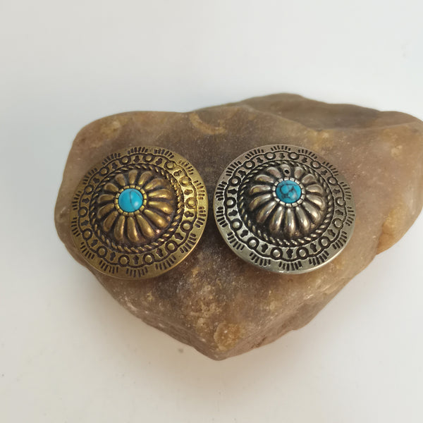 Baroque Style Turquoise Concho Rivets For Leather Goods Embellishment