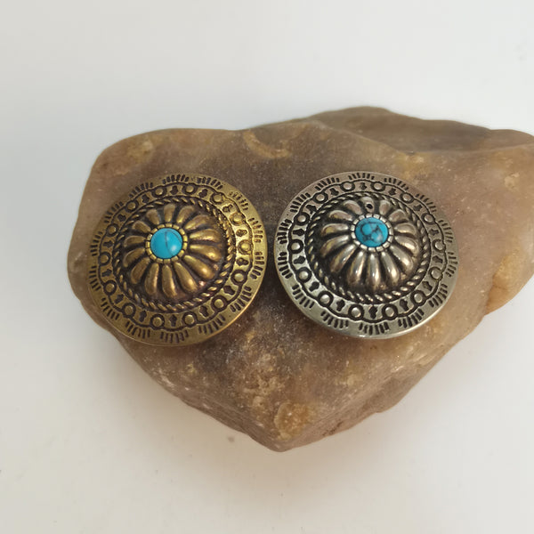 Baroque Style Turquoise Concho Rivets For Leather Goods Embellishment