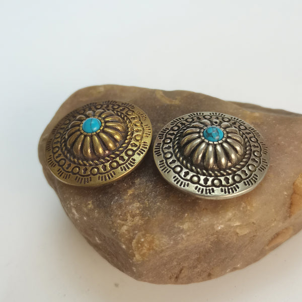 Baroque Style Turquoise Concho Rivets For Leather Goods Embellishment