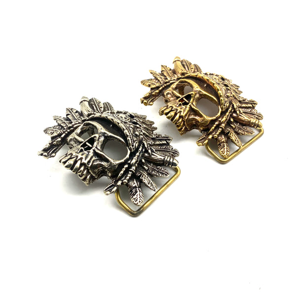 Indian Chief Skull Buckles Solid Brass Belt Buckle 38mm