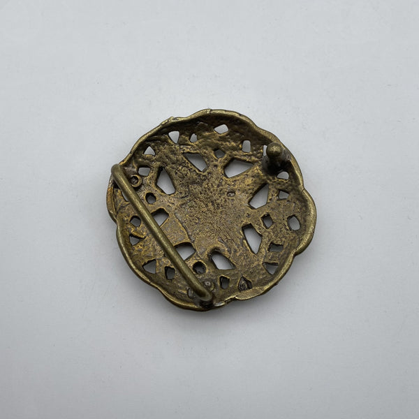 Bohemian Brass Belt Buckle – Handcrafted Boho Western Style Buckle