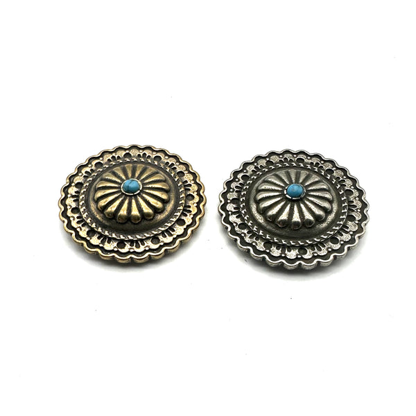 Boho Concho with Turquoise For Leather Goods Decoration