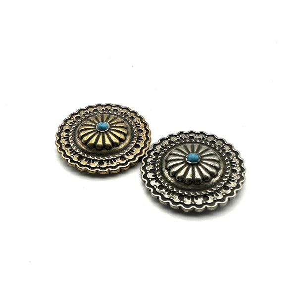 Boho Concho with Turquoise For Leather Goods Decoration