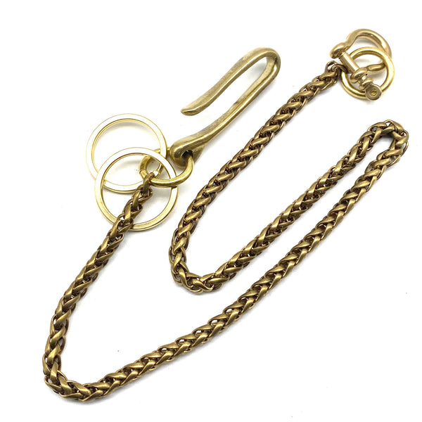 Brass Wheat Chain Purse Wallet Chain Men's Accessories Street Wear Biker Keychain