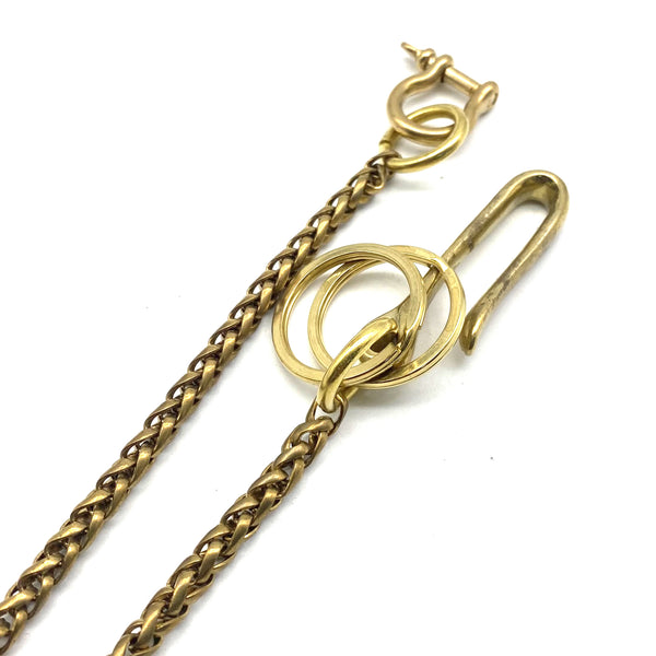 Brass Wheat Chain Purse Wallet Chain Men's Accessories Street Wear Biker Keychain