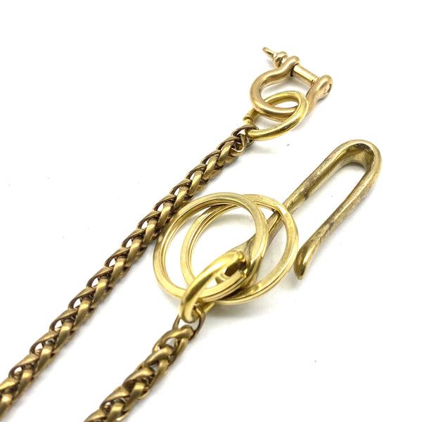 Brass Wheat Chain Purse Wallet Chain Men's Accessories Street Wear Biker Keychain