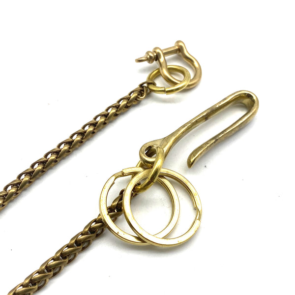 Brass Wheat Chain Purse Wallet Chain Men's Accessories Street Wear Biker Keychain
