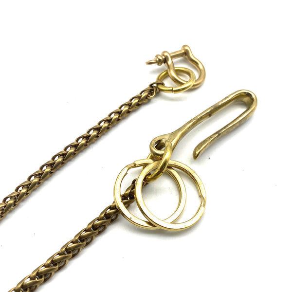 Brass Wheat Chain Purse Wallet Chain Men's Accessories Street Wear Biker Keychain