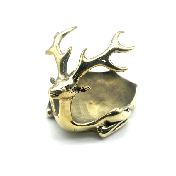 Versatile Brass-Cast Elk Sculpture: Multi-Functional Candy Dish, Ashtray, and Decorative Centerpiece