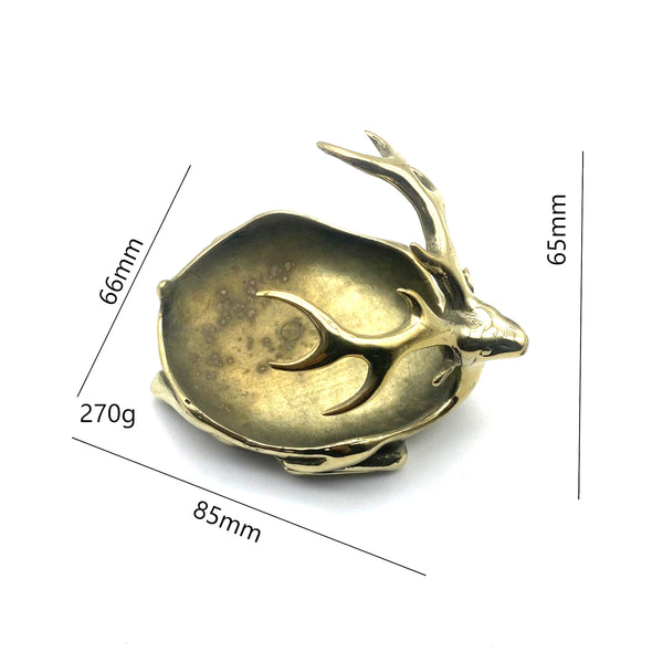 Versatile Brass-Cast Elk Sculpture: Multi-Functional Candy Dish, Ashtray, and Decorative Centerpiece