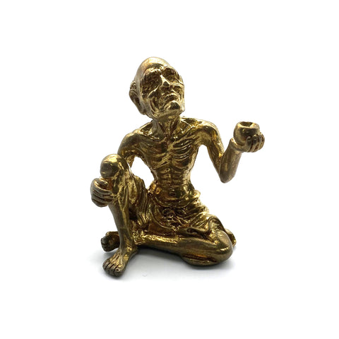 Handmade Brass Daruma Statue - Zen Buddhist Decor, Lucky Charm Gift for Home Office Altar, Spiritual Meditation Sculpture