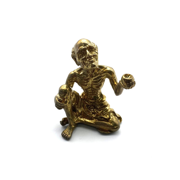 Handmade Brass Daruma Statue - Zen Buddhist Decor, Lucky Charm Gift for Home Office Altar, Spiritual Meditation Sculpture