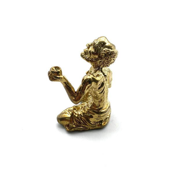 Handmade Brass Daruma Statue - Zen Buddhist Decor, Lucky Charm Gift for Home Office Altar, Spiritual Meditation Sculpture