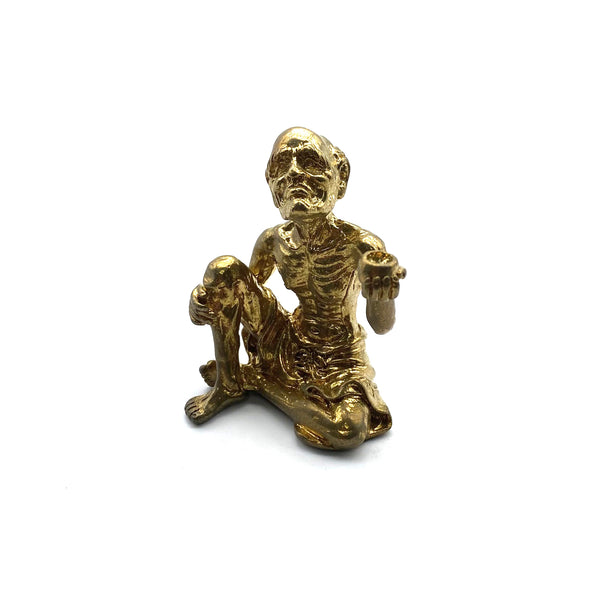 Handmade Brass Daruma Statue - Zen Buddhist Decor, Lucky Charm Gift for Home Office Altar, Spiritual Meditation Sculpture