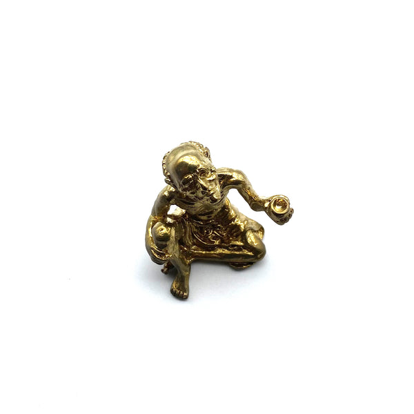 Handmade Brass Daruma Statue - Zen Buddhist Decor, Lucky Charm Gift for Home Office Altar, Spiritual Meditation Sculpture