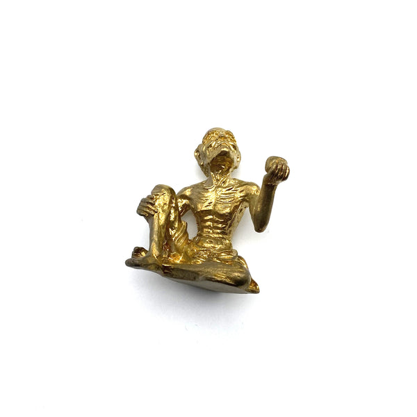 Handmade Brass Daruma Statue - Zen Buddhist Decor, Lucky Charm Gift for Home Office Altar, Spiritual Meditation Sculpture