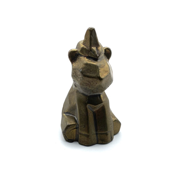 Faceted Brass Unicorn Sculpture - Modern Geometric Decor for Shelf & Desk, Mystical Gift Idea, Handcast Celestial Art for Meditation Space