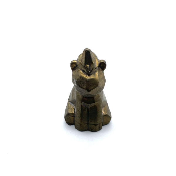 Faceted Brass Unicorn Sculpture - Modern Geometric Decor for Shelf & Desk, Mystical Gift Idea, Handcast Celestial Art for Meditation Space