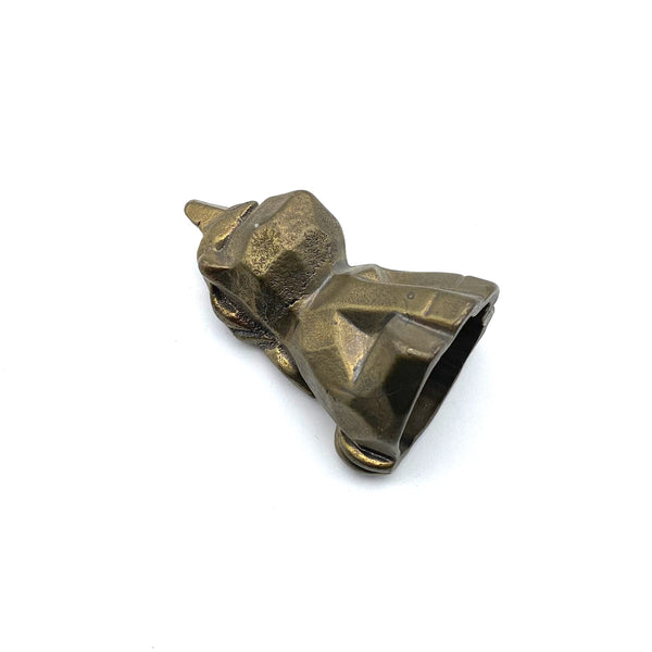 Faceted Brass Unicorn Sculpture - Modern Geometric Decor for Shelf & Desk, Mystical Gift Idea, Handcast Celestial Art for Meditation Space