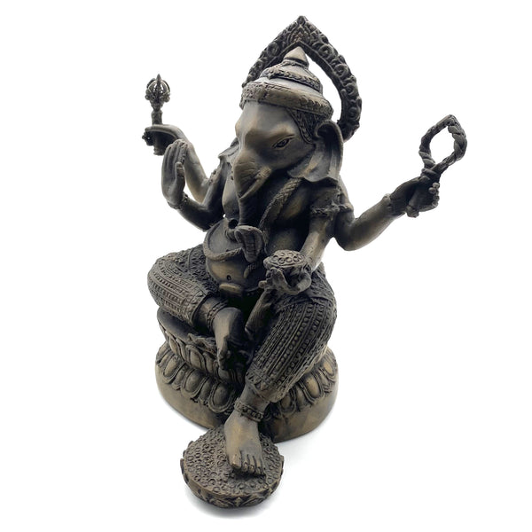 Bronze Ganesha Buddhism Sculpture Handmade Brass Vinayaka Figurine,House&Restaurant Decorative Ornament,Artistic Sculpture