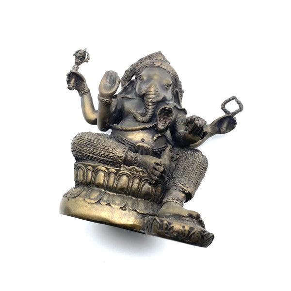 Bronze Ganesha Buddhism Sculpture Handmade Brass Vinayaka Figurine,House&Restaurant Decorative Ornament,Artistic Sculpture