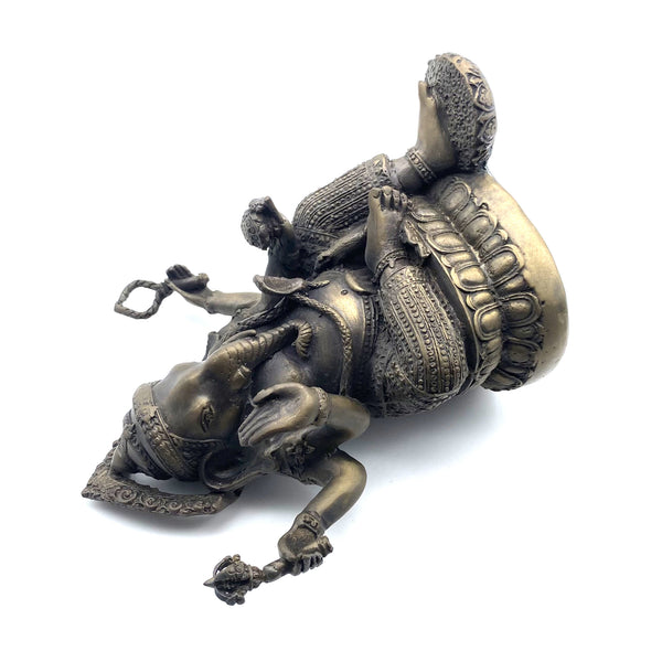 Bronze Ganesha Buddhism Sculpture Handmade Brass Vinayaka Figurine,House&Restaurant Decorative Ornament,Artistic Sculpture
