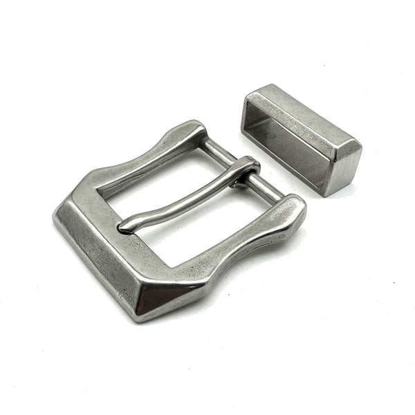 1 1/2'' Stainless Buckle&Belt Loop Set Leather Belt Fastener Hardware
