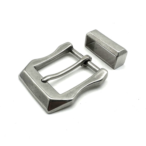 1 1/2'' Stainless Buckle&Belt Loop Set Leather Belt Fastener Hardware