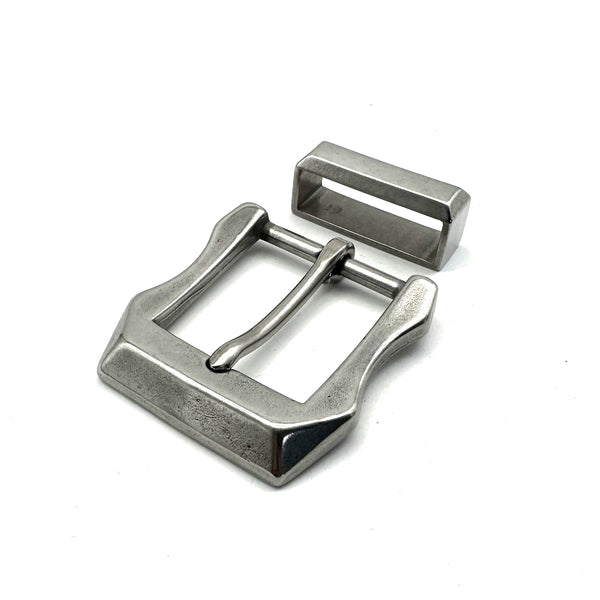 1 1/2'' Stainless Buckle&Belt Loop Set Leather Belt Fastener Hardware