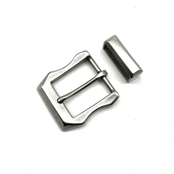 1 1/2'' Stainless Buckle&Belt Loop Set Leather Belt Fastener Hardware