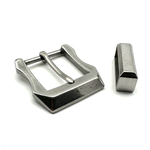 1 1/2'' Stainless Buckle&Belt Loop Set Leather Belt Fastener Hardware
