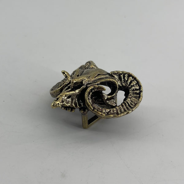 Solid Copper Ram Head Belt Buckle Satan Design Buckle 30mm