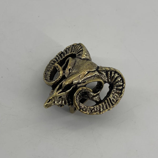 Solid Copper Ram Head Belt Buckle Satan Design Buckle 30mm