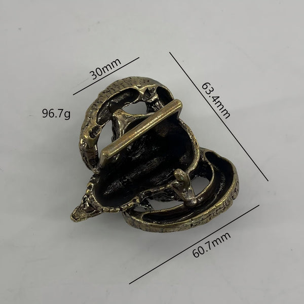 Solid Copper Ram Head Belt Buckle Satan Design Buckle 30mm