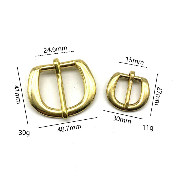 Brass D Buckle Loop Bag Fastener Closure Leather Hardware 15/20/25MM