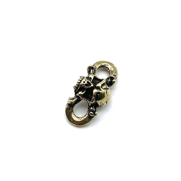 Brass Skull Shoelace Lock Shoes Tie Fastener Leather Boots Buckle