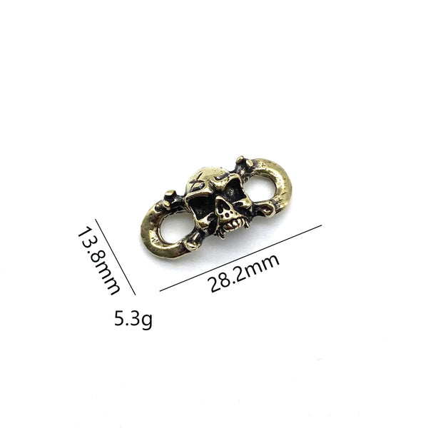 Brass Skull Shoelace Lock Shoes Tie Fastener Leather Boots Buckle