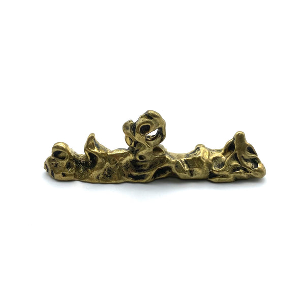 Handcrafted Brass Mountain Pen Holder | Realistic Desk Tool | Luxury Office Gift for Writers &amp; Professionals | Zen-Inspired Stationery Decor