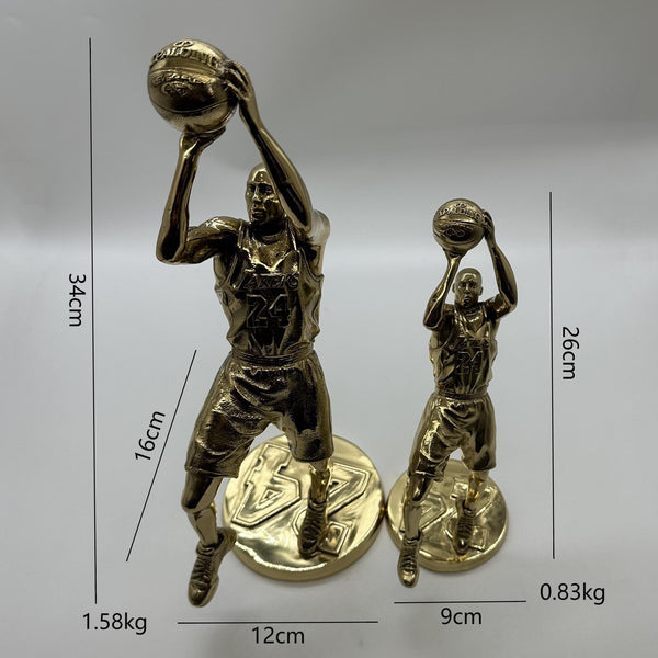 Handmade Brass Kobe Bryant Memorial Statue - Tribute Sculpture - Forever Remembered - Basketball Legend Gift - Lakers Gift
