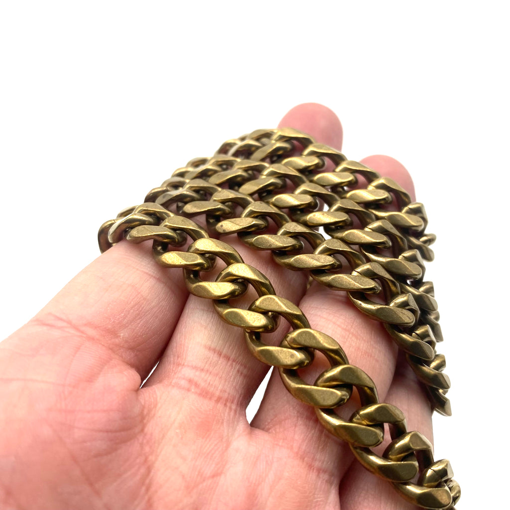 Large Curb Chain Cuban Solid Brass Bag Chain Raw Material Supply