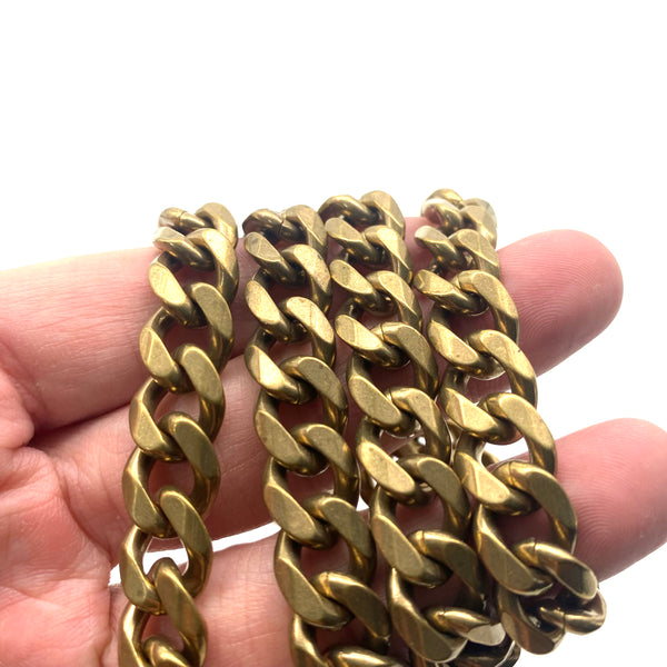 Large Curb Chain Cuban Solid Brass Bag Chain Raw Material Supply
