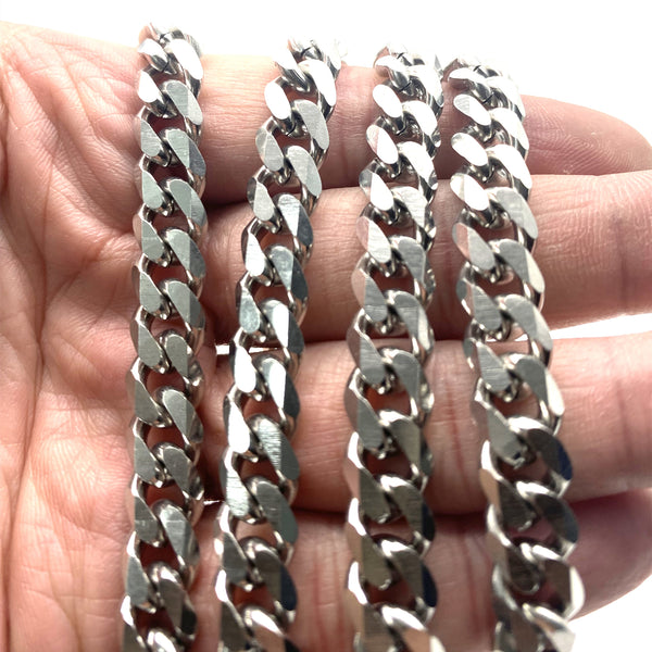 Stainless Curb Chain 9/10.6mm Grind Slide Chain,Bag Wallet Chain,Chain for Jewelry,Angle Grinding Chain