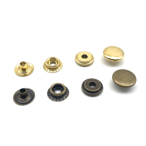 15mm Gold/Bronze Snaps Model 201,Leather Snap Buttons For Leather Case Wallet Fastener