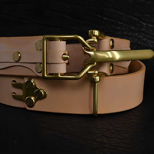 Handmade Littleton Cavalry Leather Belt Mens Street Wear Belts