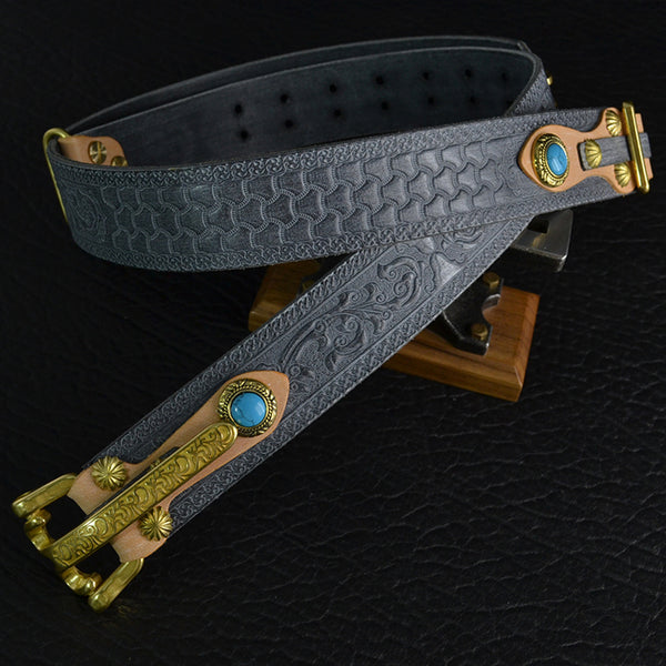 Handmade Littleton Cavalry Leather Belt Mens Street Wear Belts