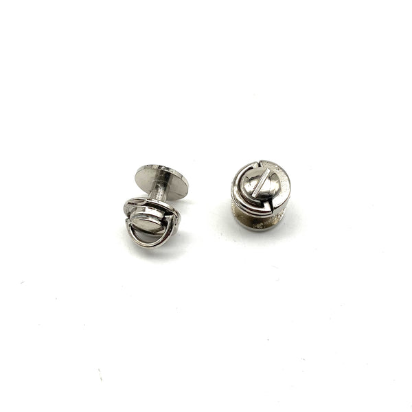 Nickel Plated Screw Rivets With D Ring Loop 13x6mm